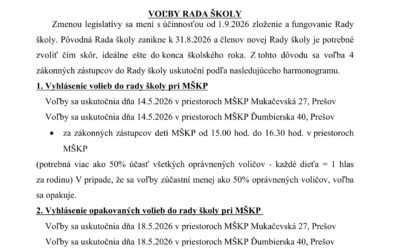 Oznam – Voľby RADA ŠKOLY